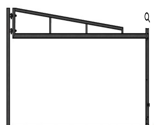 Height Restriction Barrier Arm Complete with Posts and Eyebolts